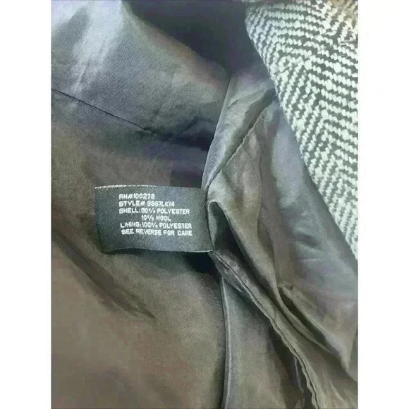 Last Kiss Black & White Houndstooth Women's Jacket Size M large buttons pockets - Picture 5 of 6